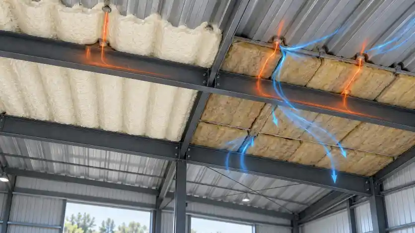 Perbandingan lapisan insulasi kontinu air sealing dan thermal bridge pada atap metal