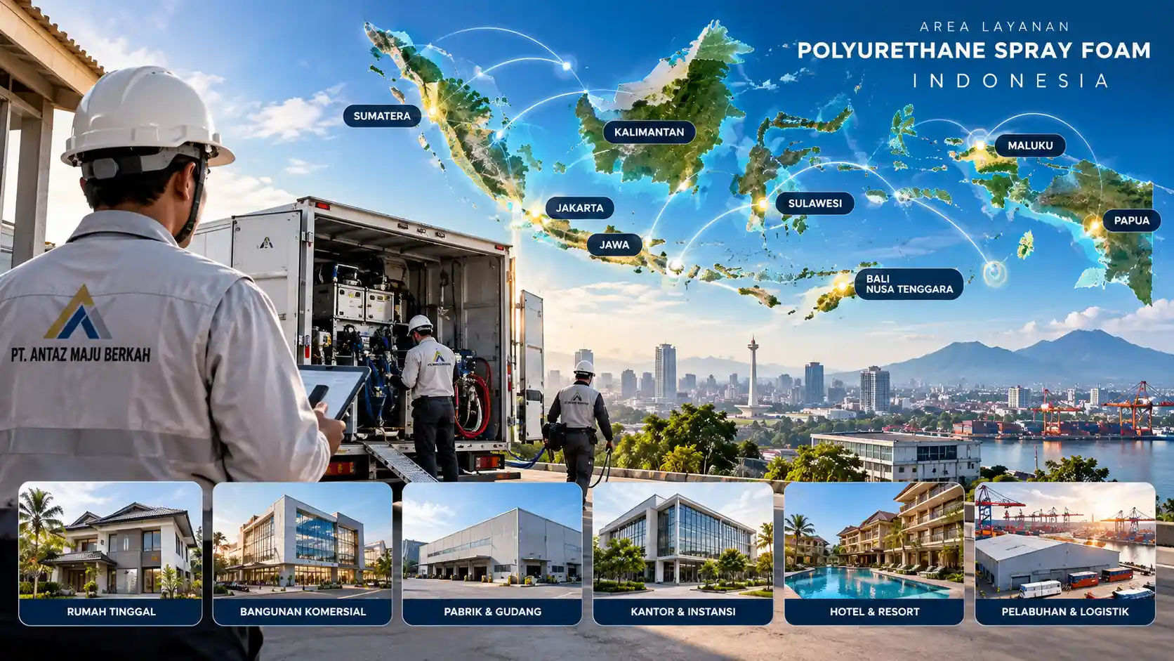 Area layanan polyurethane spray foam di Indonesia