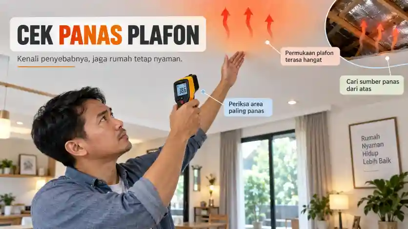 Pemeriksaan plafon rumah yang terasa panas untuk menemukan sumber panas