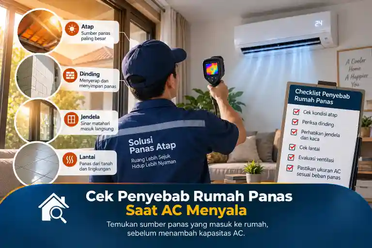 Pemeriksaan sumber panas rumah saat AC menyala sebelum menambah kapasitas pendinginan