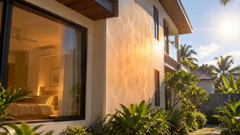 Dinding rumah terpapar matahari dan membuat ruangan terasa panas
