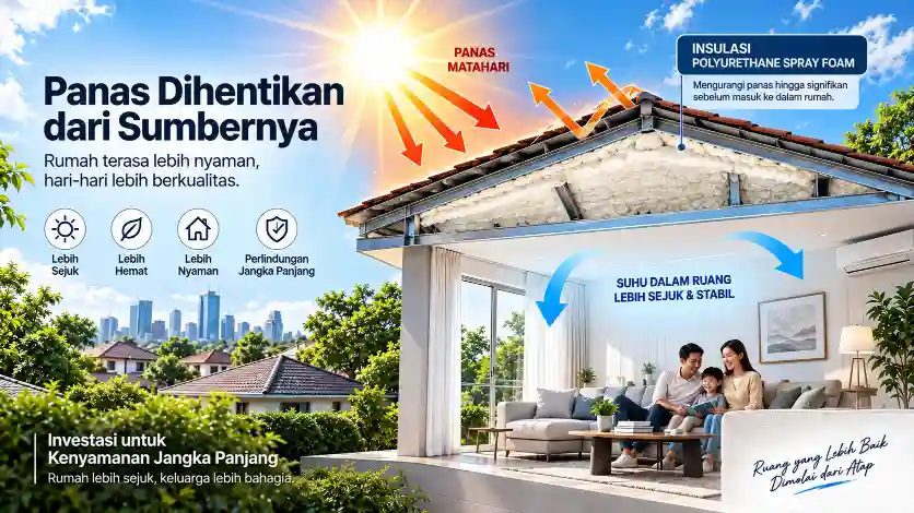 Insulasi atap membantu mengurangi panas sebelum masuk ke dalam rumah