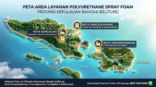 Area layanan spray foam Pangkalpinang Tanjungpandan Sungailiat dan wilayah Bangka Belitung