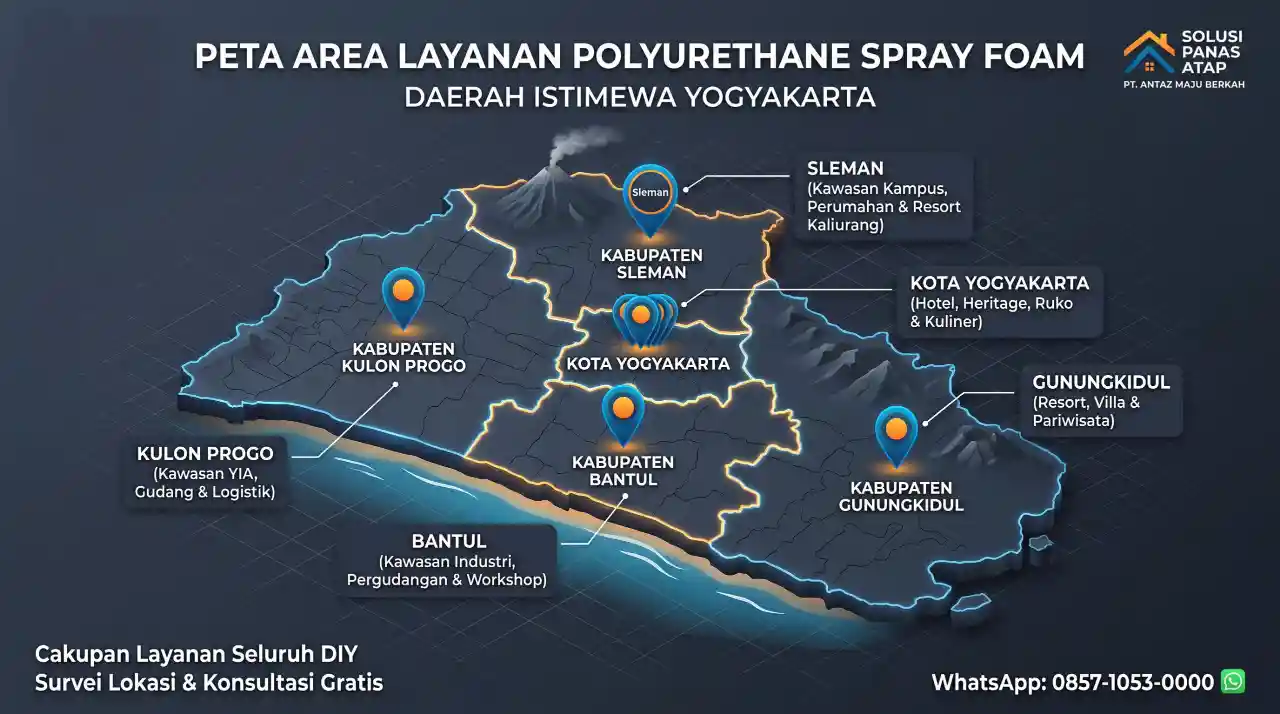 Area layanan jasa polyurethane spray foam DI Yogyakarta
