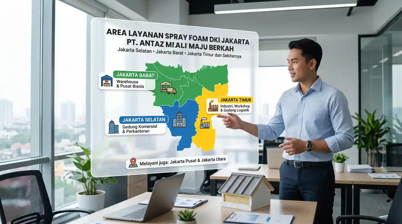 Area layanan spray foam Jakarta Selatan Jakarta Barat Jakarta Timur dan wilayah DKI Jakarta