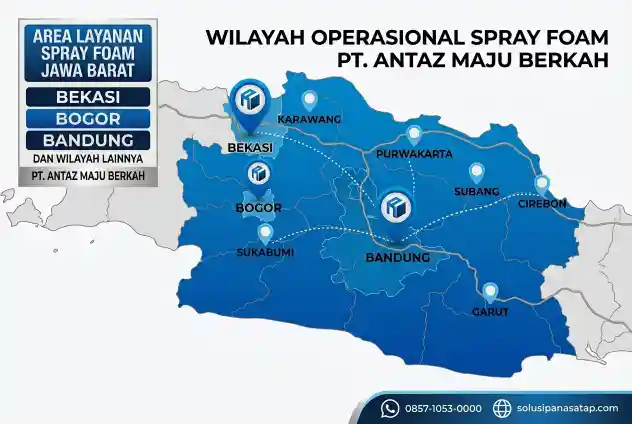 Area layanan spray foam Bekasi Bandung Bogor dan wilayah Jawa Barat
