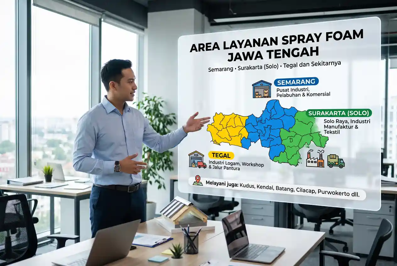 Area layanan spray foam Semarang Surakarta Solo Tegal dan wilayah Jawa Tengah