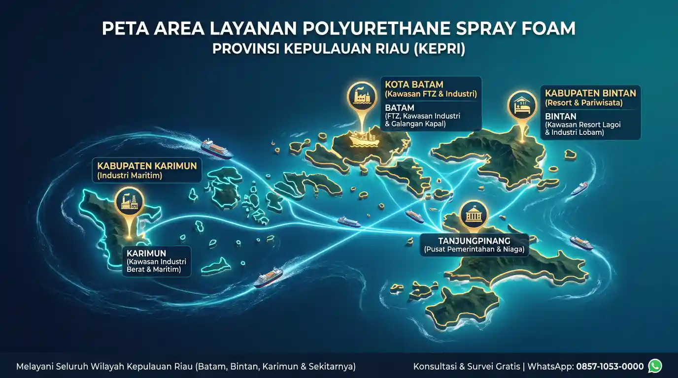 Area layanan jasa polyurethane spray foam Kepulauan Riau