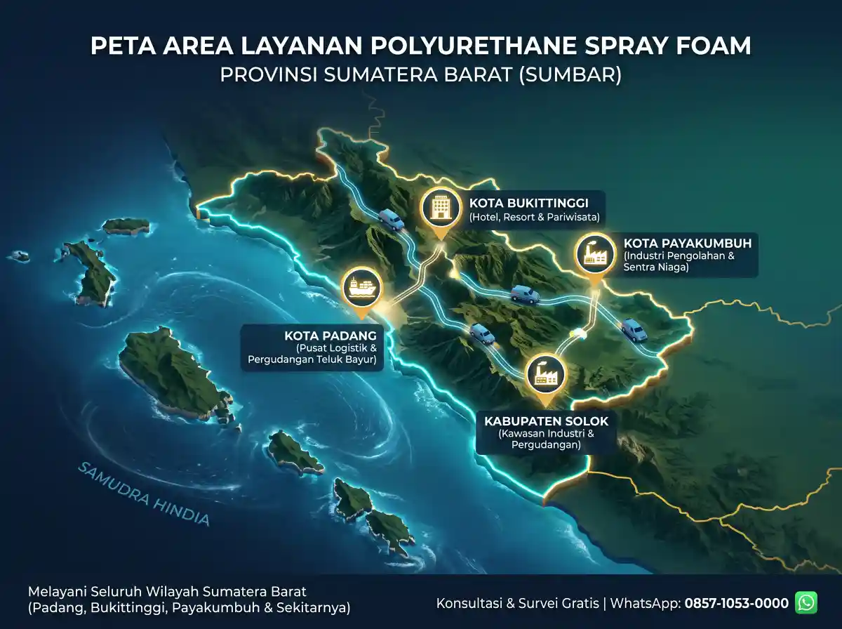 Area layanan jasa polyurethane spray foam Sumatera Barat