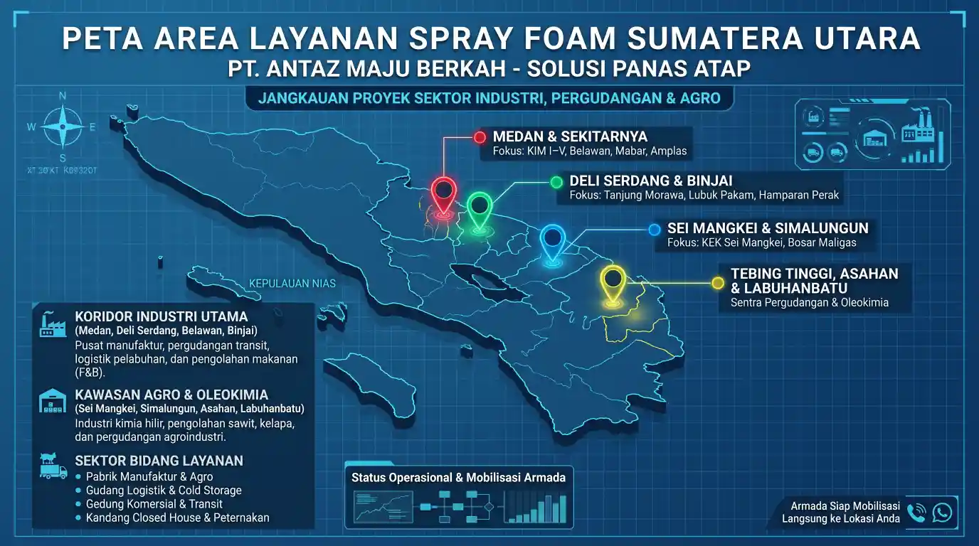 Area layanan spray foam Medan Deli Serdang Sei Mangkei dan wilayah Sumatera Utara