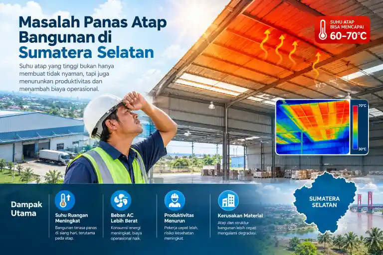 Analisis masalah panas atap gudang dan bangunan di Sumatera Selatan