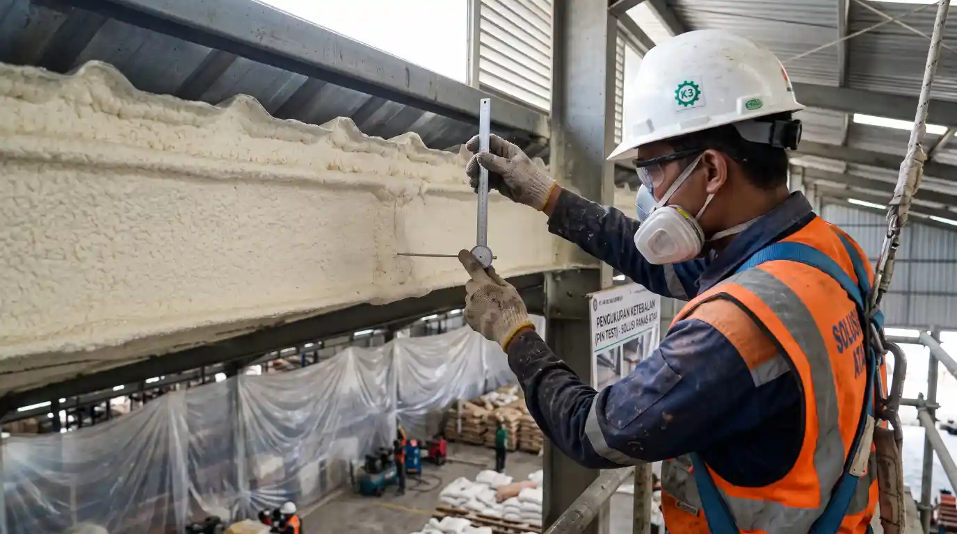 Proses kerja jasa polyurethane spray foam Jambi