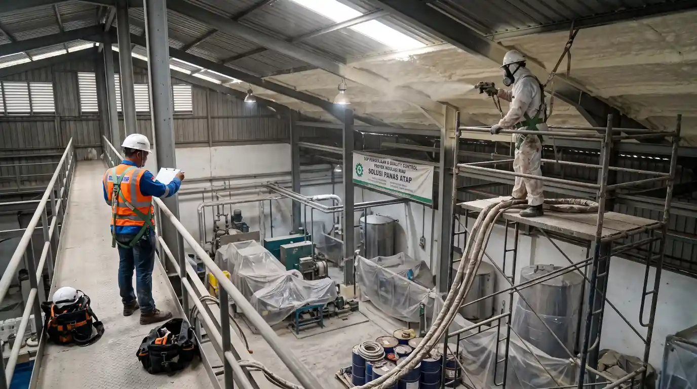 Proses kerja jasa polyurethane spray foam Riau