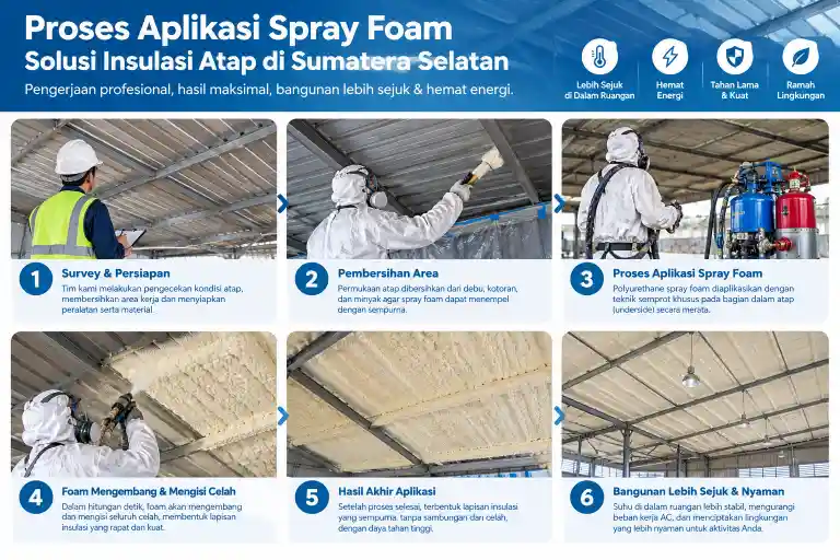 Proses kerja jasa polyurethane spray foam Sumatera Selatan