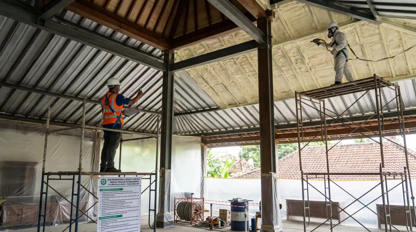 Proses kerja jasa polyurethane spray foam DI Yogyakarta