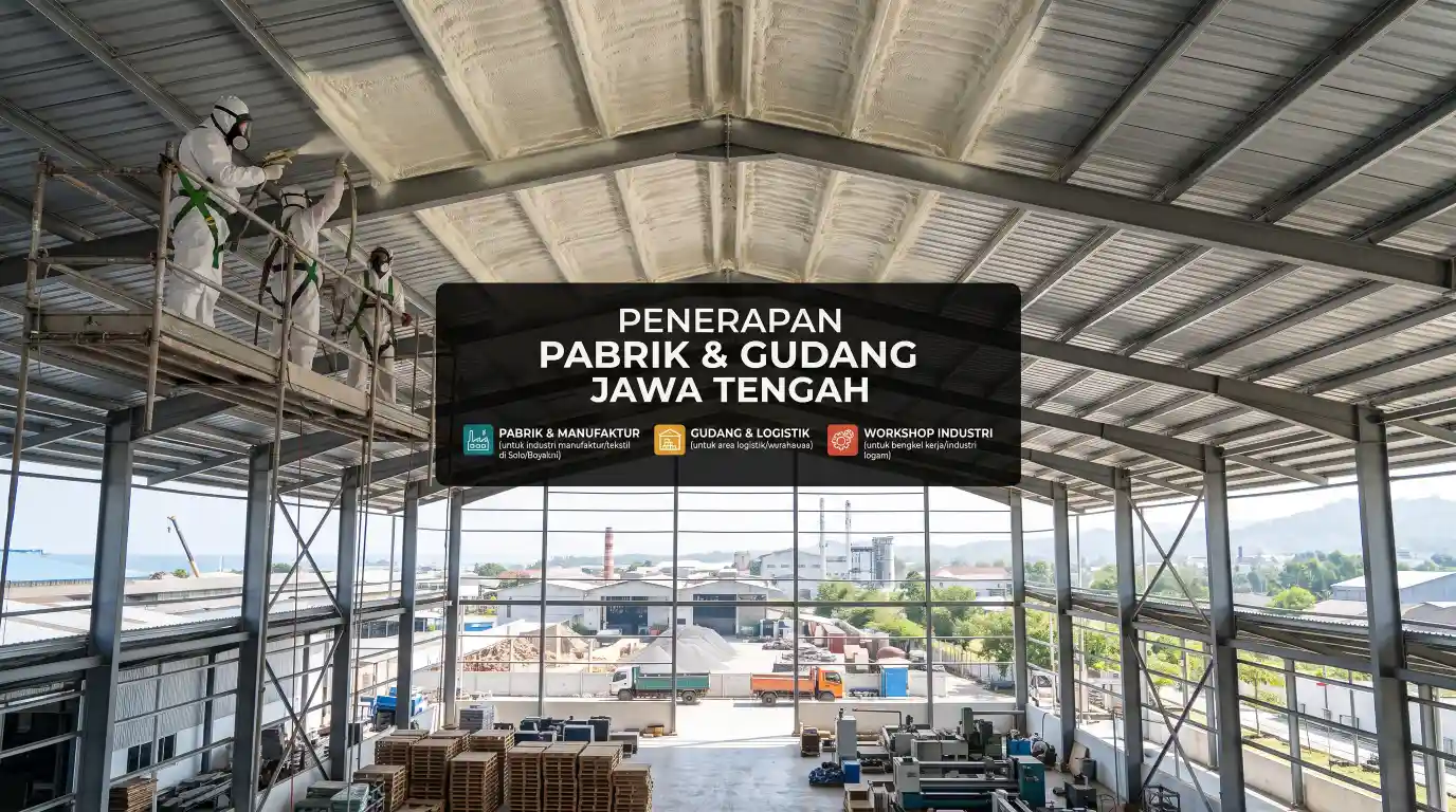 Polyurethane spray foam untuk atap pabrik dan gudang di Jawa Tengah