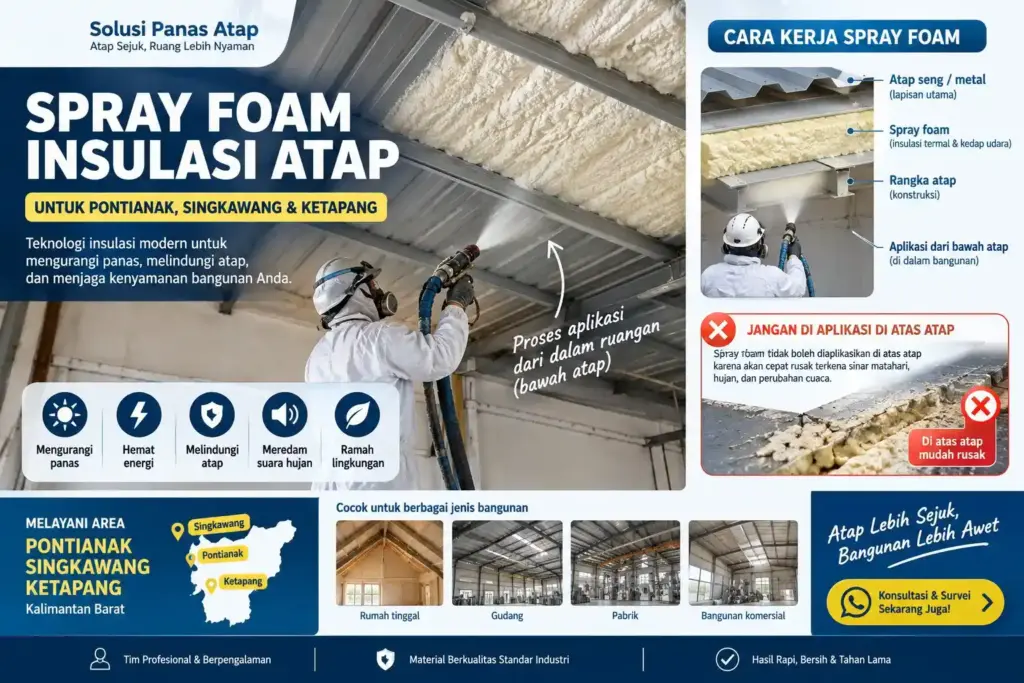 Jasa Polyurethane Spray Foam Kalimantan Barat | Insulasi Atap